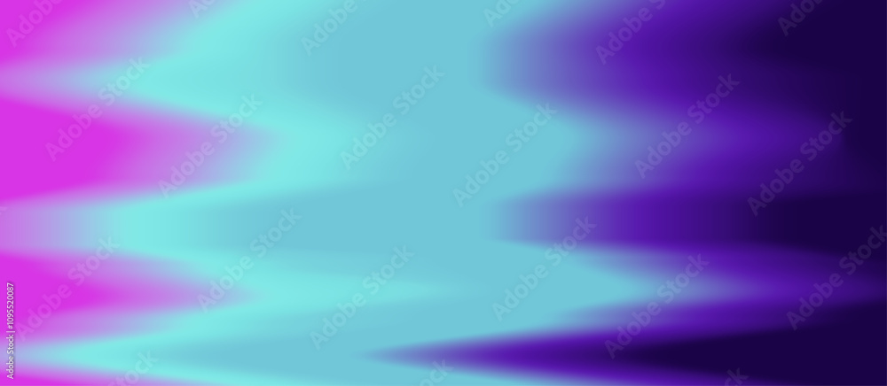 Fototapete Vector illustration showcasing a zigzag gradient pattern transitioning from pink to cyan and deep purple. The design highlights a dynamic, vibrant, and modern aesthetic with smooth color blending.