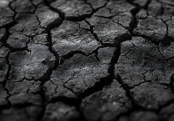 Fototapeta premium Close-Up Photography of Dry and Cracked Earth Surface Highlighting Texture and Patterns for Artistic or Nature-Themed Projects