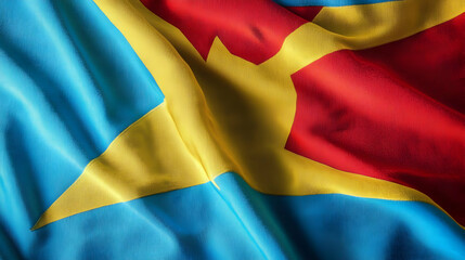 Realistic Close-up of the Eritrean Flag in Vibrant Colors, Showcasing the Beautiful Design and Symbolism of Eritrea's National Identity