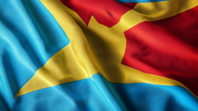 Realistic Close-up of the Eritrean Flag in Vibrant Colors, Showcasing the Beautiful Design and Symbolism of Eritrea's National Identity