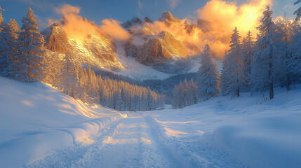 snow, winter, mountain