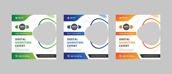 Creative business social media post design template ,