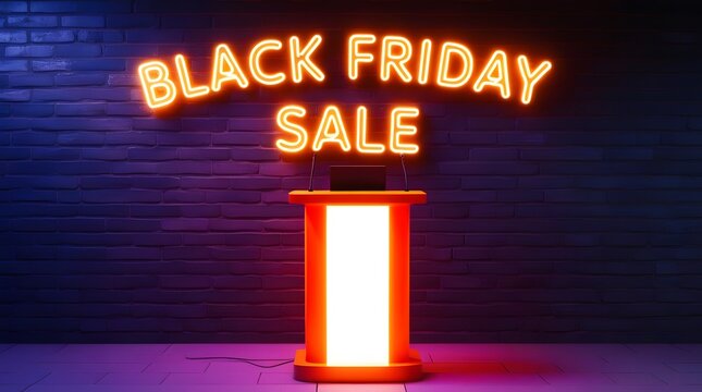 neon open sign of black friday sale
