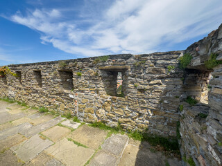 Trieste, Italy - June 27, 2024: Historic San Giusto castle. On top of the ramparts