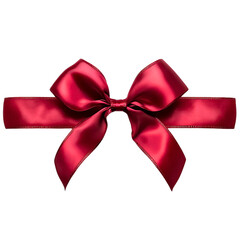 Red ribbon with a bow for wrapping presents and gifts, isolated background