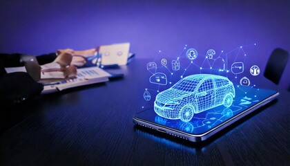 Innovative augmented reality car design demonstration modern office technology showcase digital environment close-up viewpoint