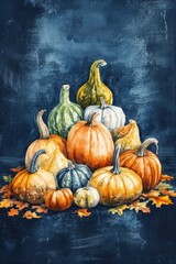 Pumpkin in Fall for holiday seasonal decoration.