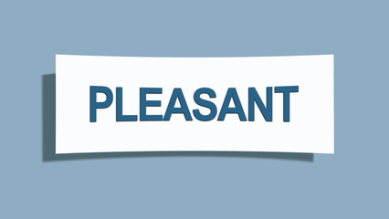 Pleasant. A card isolated on blue background.