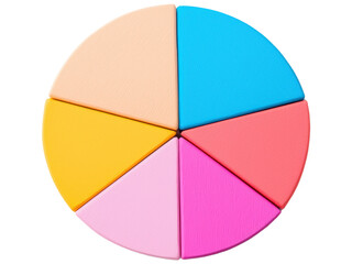 Obraz premium Colorful Pie Chart with Six Segments