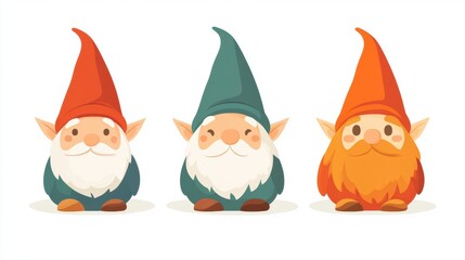 Fototapeta premium Collection of cute gnome character.