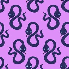 Summer animals seamless snake pattern for wrapping paper and new 2025 year