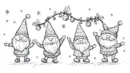 Collection of cute gnome character.