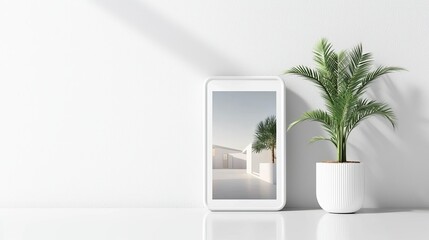 Elegant home listing template with spacious white space, soft shadows, and sectioned images, conveying warmth and modernity for upscale properties