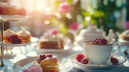 Afternoon tea served in a serene, upscale environment