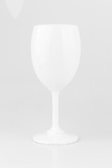 color white Wine glass mockup isolated on white background