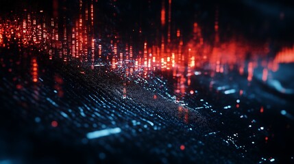 Fototapeta premium Abstract visualization of data with glowing lines and patterns.