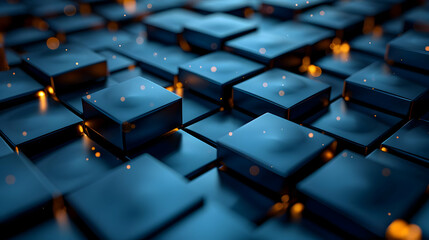 Obraz premium Abstract 3D Blue Cube Background