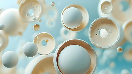 Abstract 3D Render of Floating Spheres