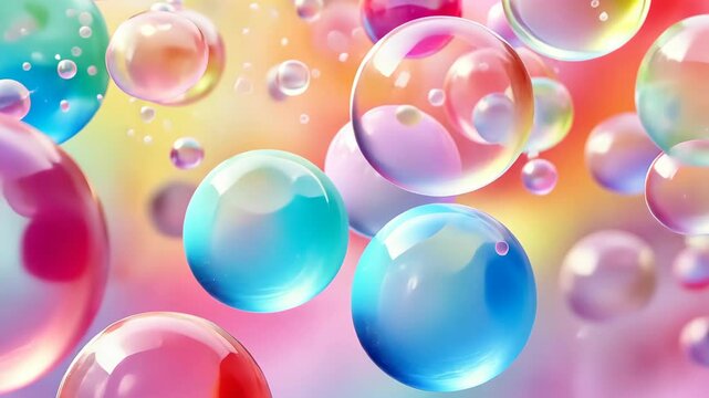 Whimsical digital illustration featuring soft color balls and playful bubble gums, Ai Generated.
