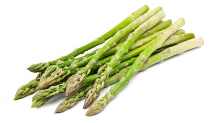 A fresh bunch of asparagus spears with their vibrant green color and tender stems, Each spear&rsquo;s bright color and subtle imperfections captured with precision