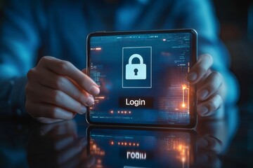 Secure Login Page for Online User Authentication with Password and Username Input on Smartphone