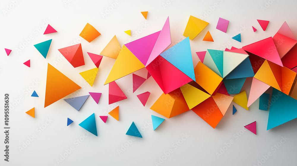 Poster a shape is made up of many smaller shapes that are different colors