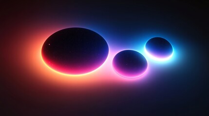 Vibrant Abstract Digital Artwork with Glowing Waveform in Pink and Blue on Black Background