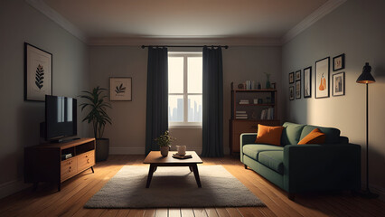 room simplistic flat illustration