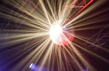 Mirror disco ball with lights. 