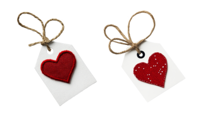 Heart-shaped tags creative crafting home decor indoor close-up love and affection concept