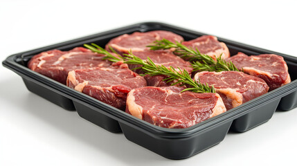 Close-up of one meat tray