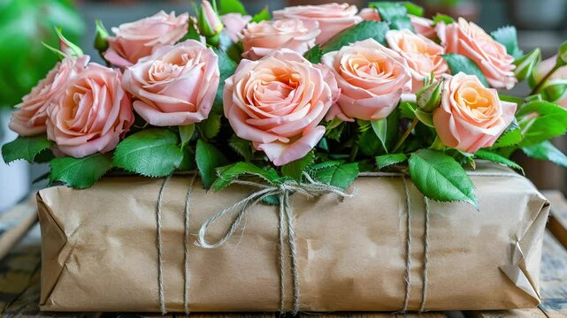 Valentine's day gift with pink roses in brazil