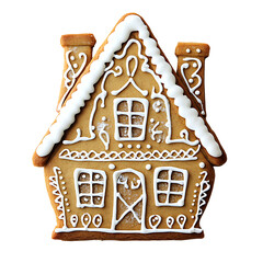 House gingerbread cookie, isolated background 