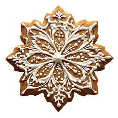 Mandala star ginger cookie, isolated background