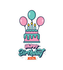 vector graphic illustration happy birthday to you