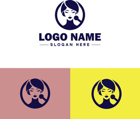 Makeup Artist icon Cosmetician Beauty therapist Makeup stylist flat logo sign symbol editable vector