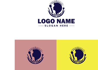 Makeup Artist icon Cosmetician Beauty therapist Makeup stylist flat logo sign symbol editable vector