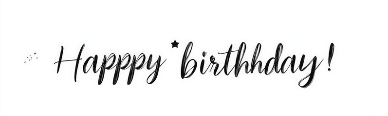 Fototapeta premium Minimalist Elegant Happy Birthday Cursive Graphic