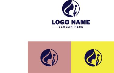 Makeup Artist icon Cosmetician Beauty therapist Makeup stylist flat logo sign symbol editable vector