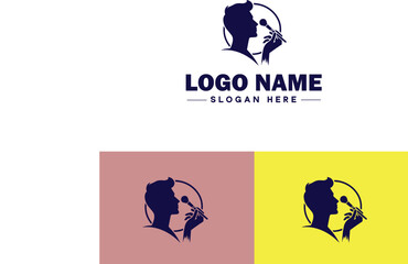 Makeup Artist icon Cosmetician Beauty therapist Makeup stylist flat logo sign symbol editable vector