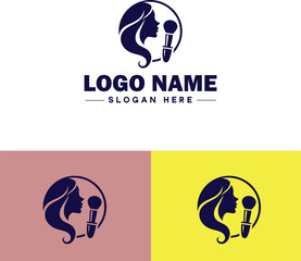 Makeup Artist icon Cosmetician Beauty therapist Makeup stylist flat logo sign symbol editable vector