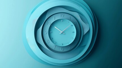 Creative paper cut style design of a clock with layered dollar sign elements symbolizing the concept of time equating to money or financial value