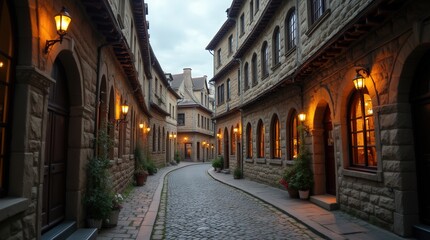 Fototapeta premium narrow street in a small European town