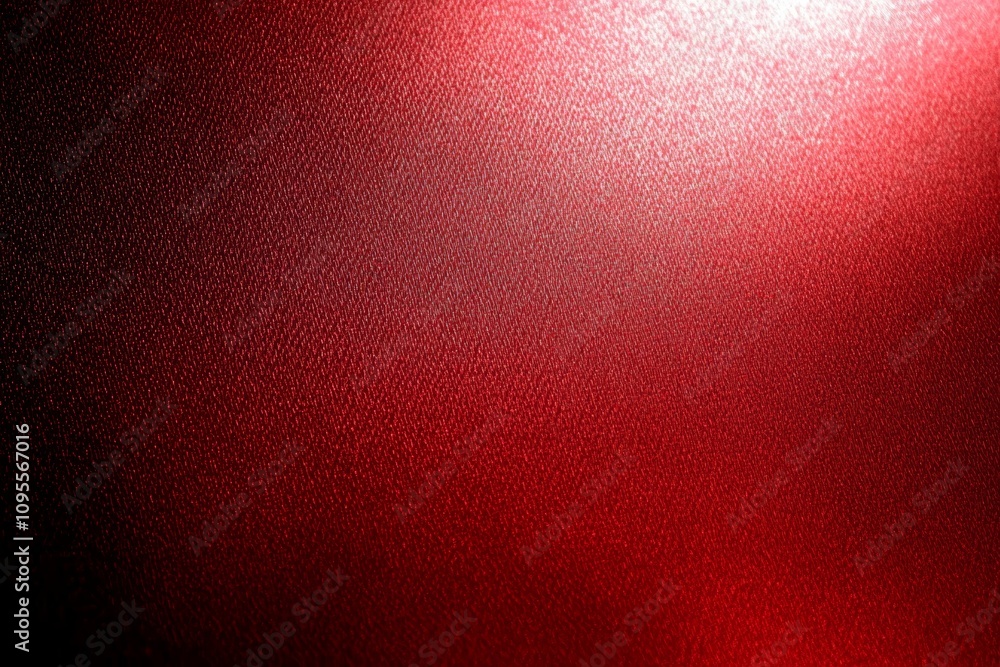 Poster rich textured red fabric background with gradient and light spot for design and festive themes