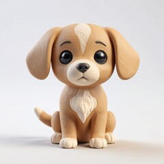 Fototapeta premium Adorable 3D Rendered Puppy Cute Cartoon Dog Pet Animal