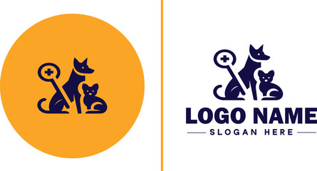 Pet Sitting icon Pet care Pet sitting service Pet minding flat logo sign symbol editable vector