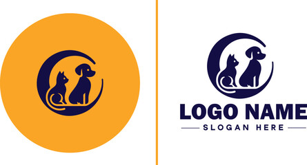 Pet Sitting icon Pet care Pet sitting service Pet minding flat logo sign symbol editable vector