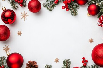 Christmas Decoration Frame on White Background