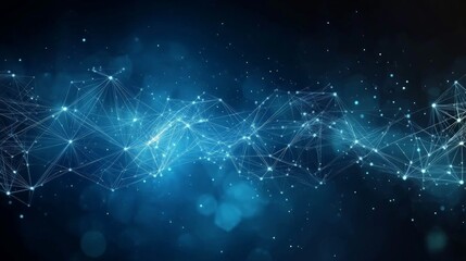 Obraz premium Futuristic Blue Digital Network Connection 3D Background Illustration