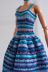 Crochet dress with sewing thread 